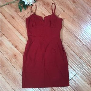 Express Sleeveless Red Sweetheart Dress